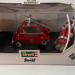 Revell x Steiff Red Fire Rescue Isetta Toy Car with Bear